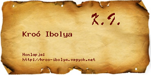 Kroó Ibolya névjegykártya